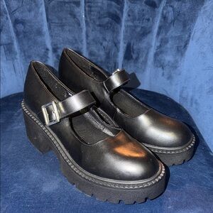 Madden Girl Black Mary Jane Platform Shoes Size 9
